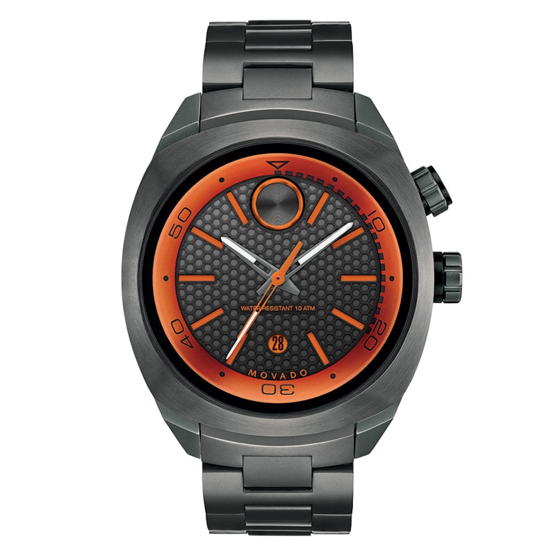 Men's Movado Bold® Watch with Gunmetal Grey  or Orange Dial (Model: 3600213)