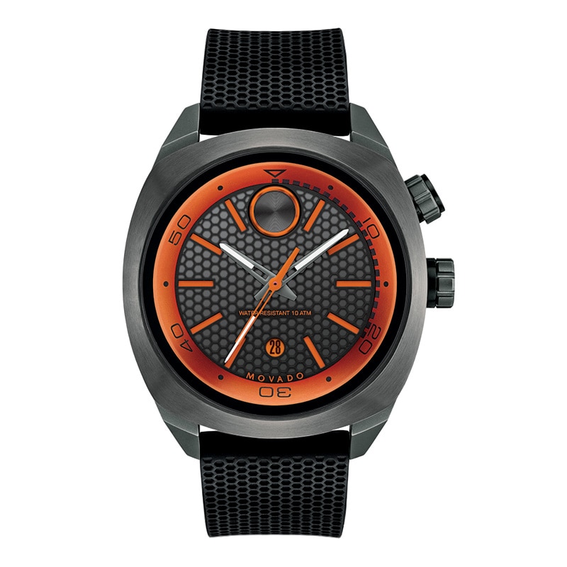 Men's Movado Bold® Watch with Gunmetal Grey and Orange Dial (Model: 3600212)