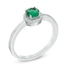 Thumbnail Image 1 of 5.0mm Emerald and Diamond Accent Frame Ring in 14K White Gold