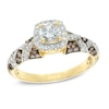 Thumbnail Image 0 of 1.00 CT. T.W. Champagne and White Diamond Frame Engagement Ring in 14K Gold