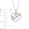 Thumbnail Image 1 of Diamond Accent Heart with "MOM" Pendant in Sterling Silver and 10K Rose Gold