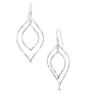 Double Flame Drop Earrings in Sterling Silver