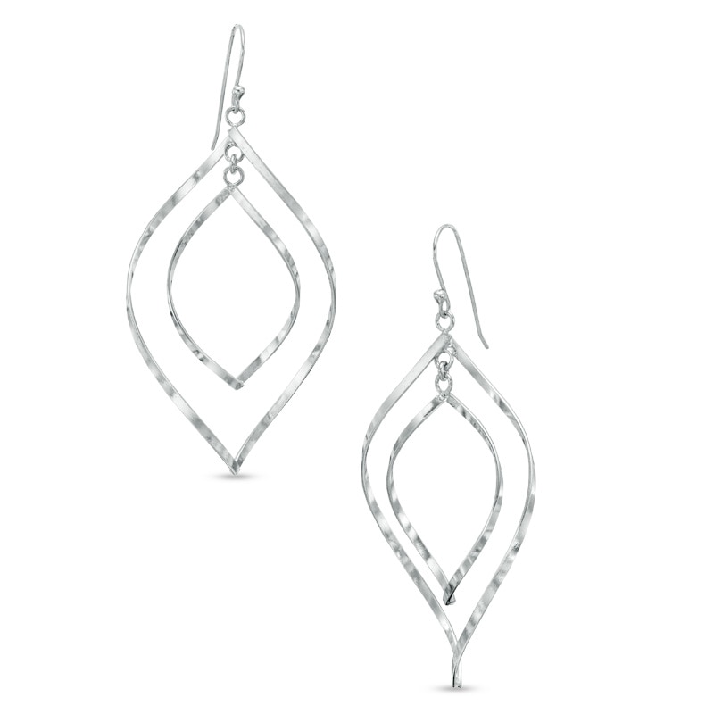 Double Flame Drop Earrings in Sterling Silver|Peoples Jewellers