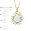 Thumbnail Image 1 of Oval Lab-Created Opal and White Sapphire Pendant in Sterling Silver with 14K Gold Plate