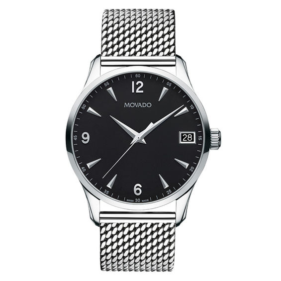 Peoples Jewellers Men s Movado Sapphire Watch with Black Dial Model 0606092 Upper Canada Mall