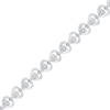 0.25 CT. T.W. Diamond Heart-Shaped Tennis Bracelet in Sterling Silver - 7.5"