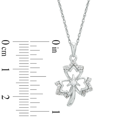 0.13 CT. T.W. Diamond Maple Leaf Pendant in 10K White Gold