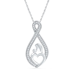0.20 CT. T.W. Diamond Motherly Love Infinity Pendant in Sterling Silver