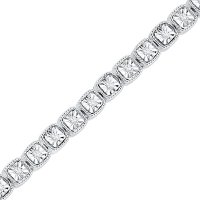 0.25 CT. T.W. Diamond Tennis Bracelet in Sterling Silver - 7.25"