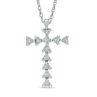 Diamond Accent Cross Pendant in Sterling Silver