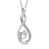 Diamond Accent Double Infinity Pendant in Sterling Silver