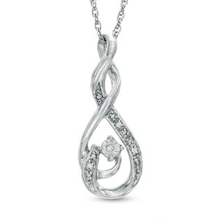 Diamond Accent Double Infinity Pendant in Sterling Silver