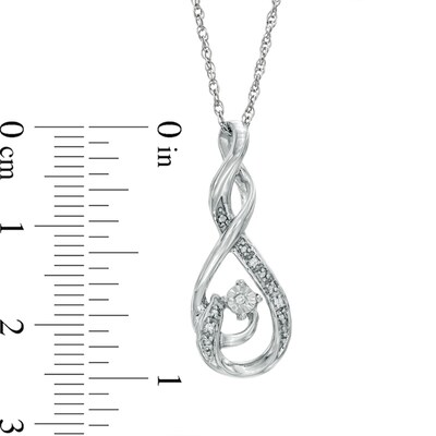 Diamond Accent Double Infinity Pendant in Sterling Silver