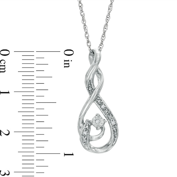 Diamond Accent Double Infinity Pendant in Sterling Silver