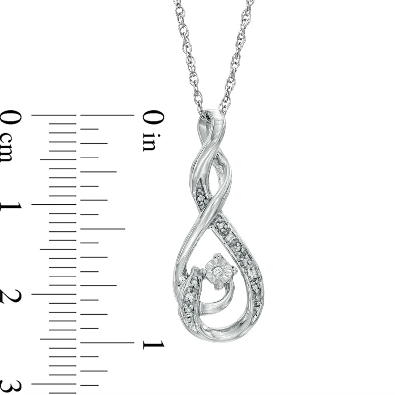 Diamond Accent Double Infinity Pendant in Sterling Silver|Peoples Jewellers
