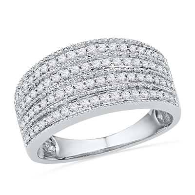 0.50 CT. T.W. Diamond Multi-Row Band in 10K White Gold