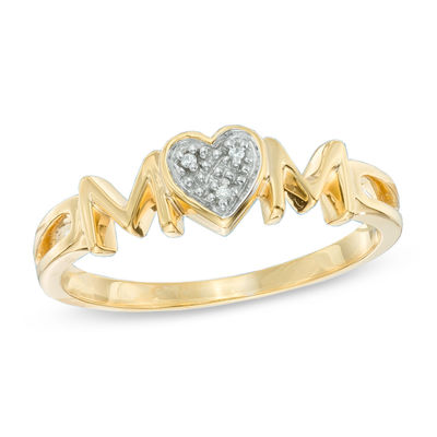 Diamond Accent "MOM" Ring in 10K Gold