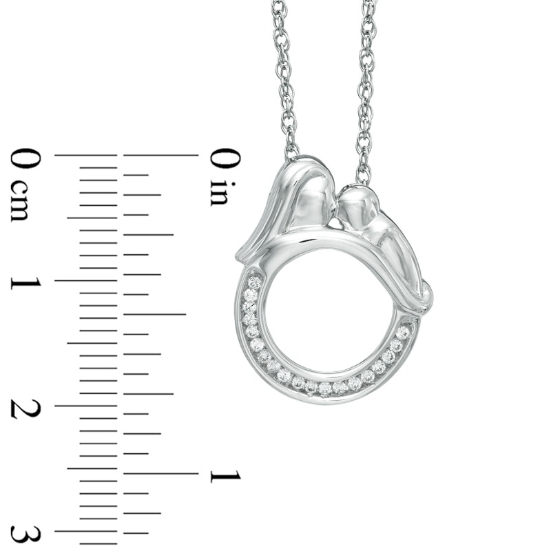 0.10 CT. T.W. Diamond Motherly Love Circle Pendant in Sterling Silver|Peoples Jewellers