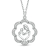 Thumbnail Image 0 of 0.15 CT. T.W. Diamond Motherly Love Flower Pendant in Sterling Silver