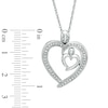 0.16 CT. T.W. Diamond Motherly Love Heart in Heart Pendant in Sterling Silver