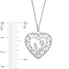 Thumbnail Image 1 of 0.10 CT. T.W. Diamond Motherly Love Scroll Heart Pendant in Sterling Silver