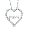 Thumbnail Image 0 of 0.10 CT. T.W. Diamond "MOM" Heart Pendant in Sterling Silver