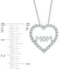 Thumbnail Image 1 of 0.10 CT. T.W. Diamond "MOM" Heart Pendant in Sterling Silver