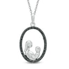 Thumbnail Image 0 of 0.12 CT. T.W. Black Diamond Motherly Love Oval Pendant in 10K White Gold