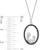 Thumbnail Image 1 of 0.12 CT. T.W. Black Diamond Motherly Love Oval Pendant in 10K White Gold