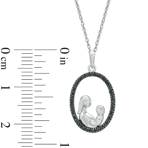 0.12 CT. T.W. Diamond Motherly Love Oval Pendant in 10K White Gold