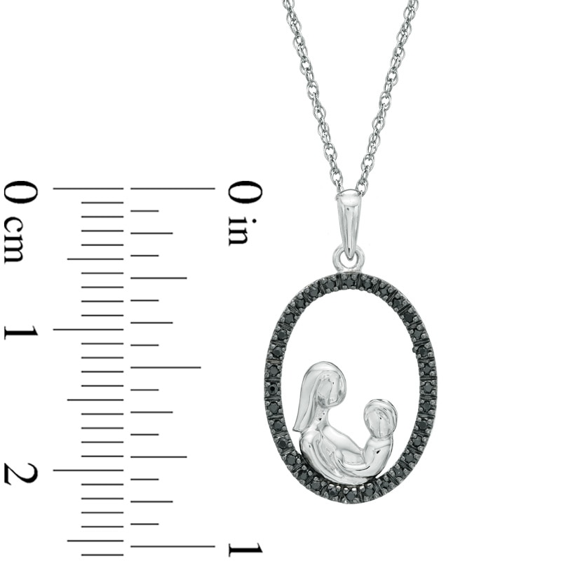 0.12 CT. T.W. Diamond Motherly Love Oval Pendant in 10K White Gold|Peoples Jewellers