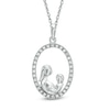 Thumbnail Image 1 of 0.12 CT. T.W. Diamond Motherly Love Oval Pendant in 10K White Gold