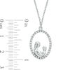 Thumbnail Image 2 of 0.12 CT. T.W. Diamond Motherly Love Oval Pendant in 10K White Gold