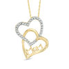 Thumbnail Image 0 of 0.10 CT. T.W. Diamond Double Heart Pendant in 10K Gold