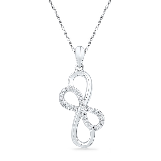 0.16 CT. T.W. Diamond Double Infinity Pendant in Sterling Silver