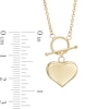 Puff Heart Toggle Necklace in 10K Gold