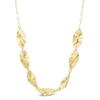 Curved Marquise Disc Necklace in 10K Gold