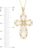 Mother-of-Pearl Cross Pendant in 10K Two-Tone Gold