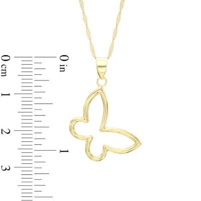 Butterfly Pendant in 10K Gold - 17"