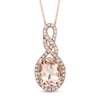 Oval Morganite and 0.23 CT. T.W. Diamond Loop Pendant in 10K Rose Gold