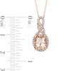 Oval Morganite and 0.23 CT. T.W. Diamond Loop Pendant in 10K Rose Gold