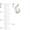 Thumbnail Image 1 of 6.5-7.0mm Freshwater Cultured Pearl and Diamond Accent Swirl Earrings in 10K Gold
