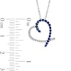 Thumbnail Image 1 of Lab-Created Blue and White Sapphire Heart Pendant in Sterling Silver