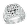 Men's 1.00 CT. T.W. Diamond Stripe Ring in 10K White Gold