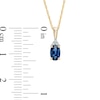 Thumbnail Image 1 of Oval Blue Sapphire and Diamond Accent Pendant in 14K Gold