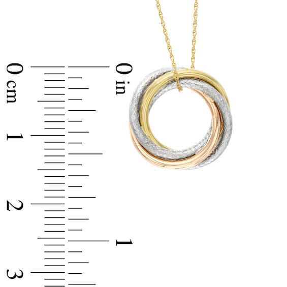 Love Knot Pendant in 10K Tri-Tone Gold