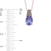 Thumbnail Image 1 of Oval Tanzanite and Enhanced Champagne Diamond Accent Pendant in 10K Rose Gold