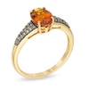 Thumbnail Image 1 of Oval Madeira Citrine and 0.10 CT. T.W. Enhanced Champagne Diamond Ring in 10K Gold