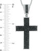 Thumbnail Image 2 of Men's 0.24 CT. T.W. Black Diamond Cross Pendant in Sterling Silver - 22"