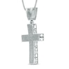 Thumbnail Image 2 of Men's 0.15 CT. T.W. Diamond Cross Pendant in Sterling Silver - 22&quot;